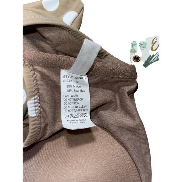 NWT New ENVYA SWIMSWEAR Belen Double Tie Polka Dot Swimsuit One Piece Small - Picture 7 of 11